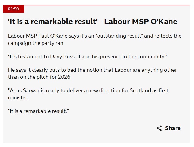 Paul O’Kane MSP 🇺🇦 (@pfokane) on Twitter photo Well done <a href="/DavyRussell4HLS/">Davy Russell for Hamilton, Larkhall and Stonehouse</a> - a tenacious campaign rooted in the community you love. Look forward to welcoming you to Holyrood.
Make no mistake <a href="/ScottishLabour/">Scottish Labour</a> are ready to win in 2026 and forge a new direction with <a href="/AnasSarwar/">Anas Sarwar</a> as First Minister. Well done <a href="/DavyRussell4HLS/">Davy Russell for Hamilton, Larkhall and Stonehouse</a> - a tenacious campaign rooted in the community you love. Look forward to welcoming you to Holyrood.
Make no mistake <a href="/ScottishLabour/">Scottish Labour</a> are ready to win in 2026 and forge a new direction with <a href="/AnasSarwar/">Anas Sarwar</a> as First Minister.