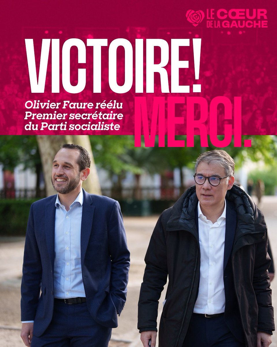 Pierre Jouvet (@pjouvet) on Twitter photo Très heureux de pouvoir à nouveau compter sur <a href="/faureolivier/">Olivier Faure</a> pour diriger le <a href="/partisocialiste/">Parti socialiste</a> !
Fier d’avoir participé à ta réélection, mon cher Olivier.
Une nouvelle période s’ouvre, tout est à faire. Pour le PS, pour la gauche et surtout, pour la France ! Très heureux de pouvoir à nouveau compter sur <a href="/faureolivier/">Olivier Faure</a> pour diriger le <a href="/partisocialiste/">Parti socialiste</a> !
Fier d’avoir participé à ta réélection, mon cher Olivier.
Une nouvelle période s’ouvre, tout est à faire. Pour le PS, pour la gauche et surtout, pour la France !