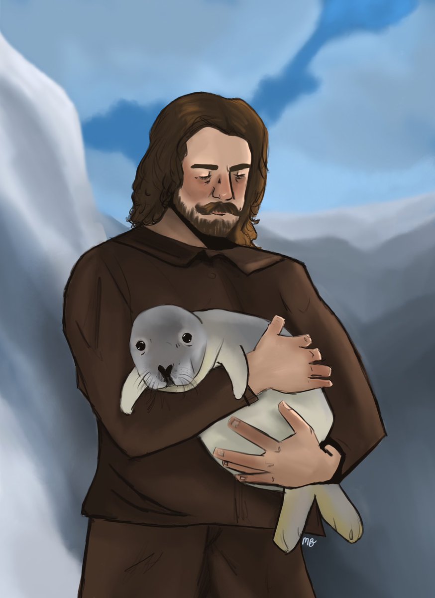 “Is that-“ Frederick Cook holding a seal like Jesus Christ holding a lamb? Yes… yes it is.
