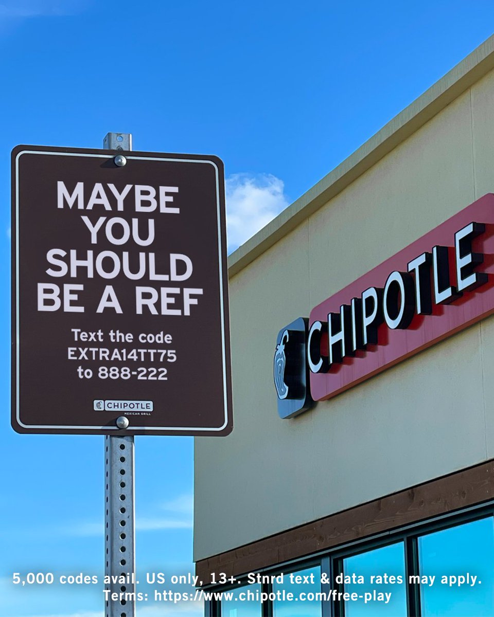 foul? not a foul? code drop ✅

5000 codes avail. US only, 13+. Stnrd text &amp; data rates may apply. Terms: chipotle.com/free-play