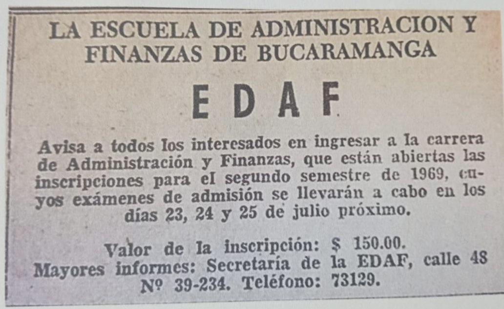 Una graduada de las primeras cohortes de Administracion de Empresas en la EDAF, ahora <a href="/unab_online/">Universidad UNAB</a>, me compartió esta joya.

Hoy, 56 años después, tambien estan abiertas las Admisiones para el segundo semestre de 2025!! <a href="/pvirviescasg/">pastor virviescas</a> <a href="/lurueviv/">Luis Rueda Vivas</a> <a href="/figuerjoda/">JorgeFigueroaClausen</a>