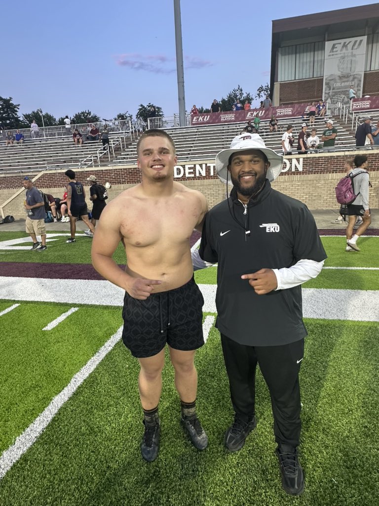 JacksonWhitten2's tweet image. Had a great experience today at @EKUFootball camp! Hope to be back soon! Was selected as a top performer for the “Smoke House”!
@Coach_IMcClain @dltough_8 @jaxegan_eku @Maxwe11EKU @CoachRav @WaltWellsCamps @EKUWWells