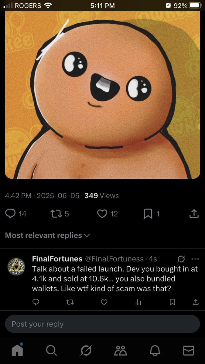 FinalFortuness's tweet photo. @itsowkee please be aware that this company is running a scam. They released a coin today and rug pulled it and it crashed in under a minute. When I posted on their page and said I have proof they blocked me. See for yourself, they deleted the post with CA. https://t.co/L3qIAIXeJm