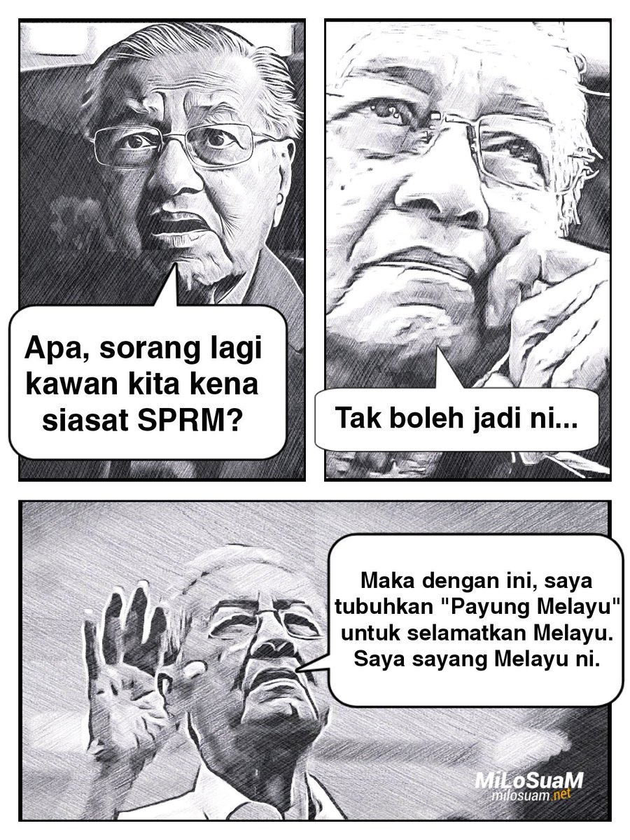 milosuam's tweet photo. Setiap kali kawan dia kena siasat SPRM, atok akan tiba-tiba terlebih sayangkan Melayu, terus kumpul-kumpul orang ajak bela Melayu 😂😂😂 https://t.co/oJM4mSg1QR
