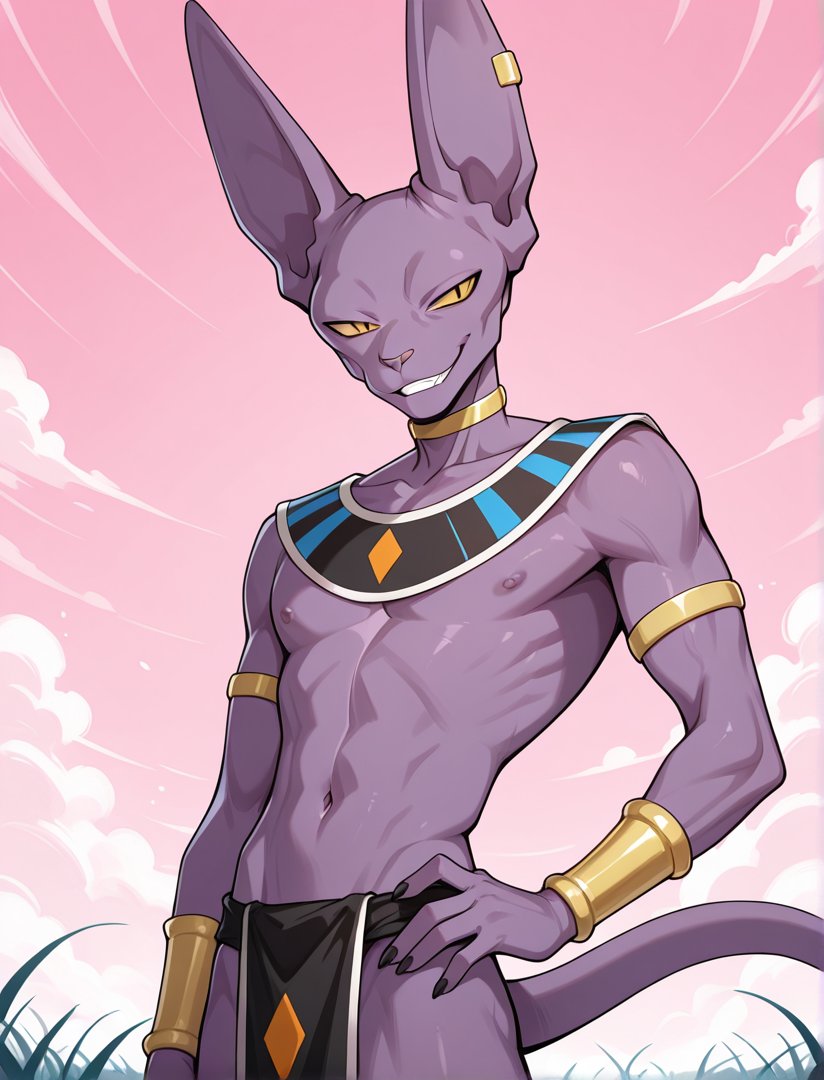 Keronsan's tweet photo. 💜 Beerus 💜

💜] Divine feline
💜] More of 2 billions of years
💜] God of Destruction of Universe 7
💜] Bisexual (Male lean)
💜] 50% Top / 50% Bottom (Depends of the how he feel)
💜] Height: 175 cm
💜] He love the pudding and tight asses and pussys

(Art by me, made it in Ai) https://t.co/WJnhE4HxJf