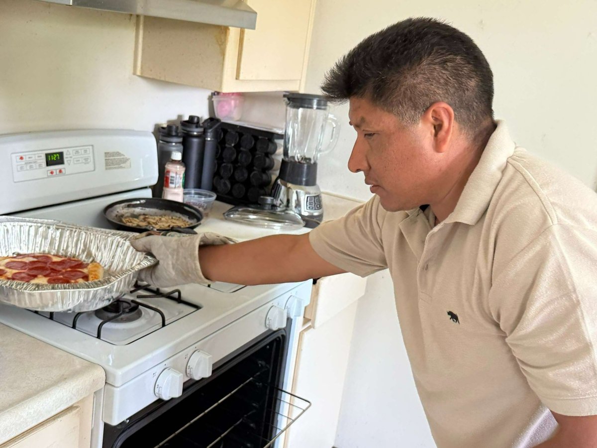 Through our Independent Living Skills training at Valley Center for the Blind, independently making delicious meals is always on the menu. Our client, Lucio, learned how to make pizza from scratch in his own kitchen.