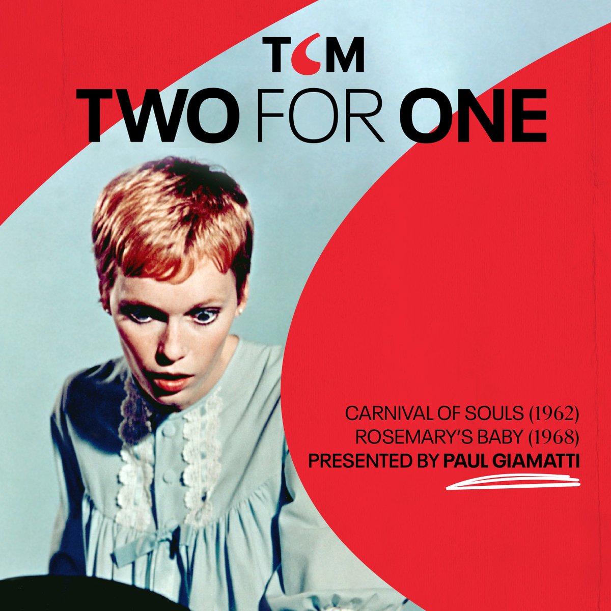 This Saturday night, Oscar-nominee Paul Giamatti joins us for Two for One to present his double feature -- CARNIVAL OF SOULS ('62) and ROSEMARY'S BABY ('68).

It all begins at 8pm ET.