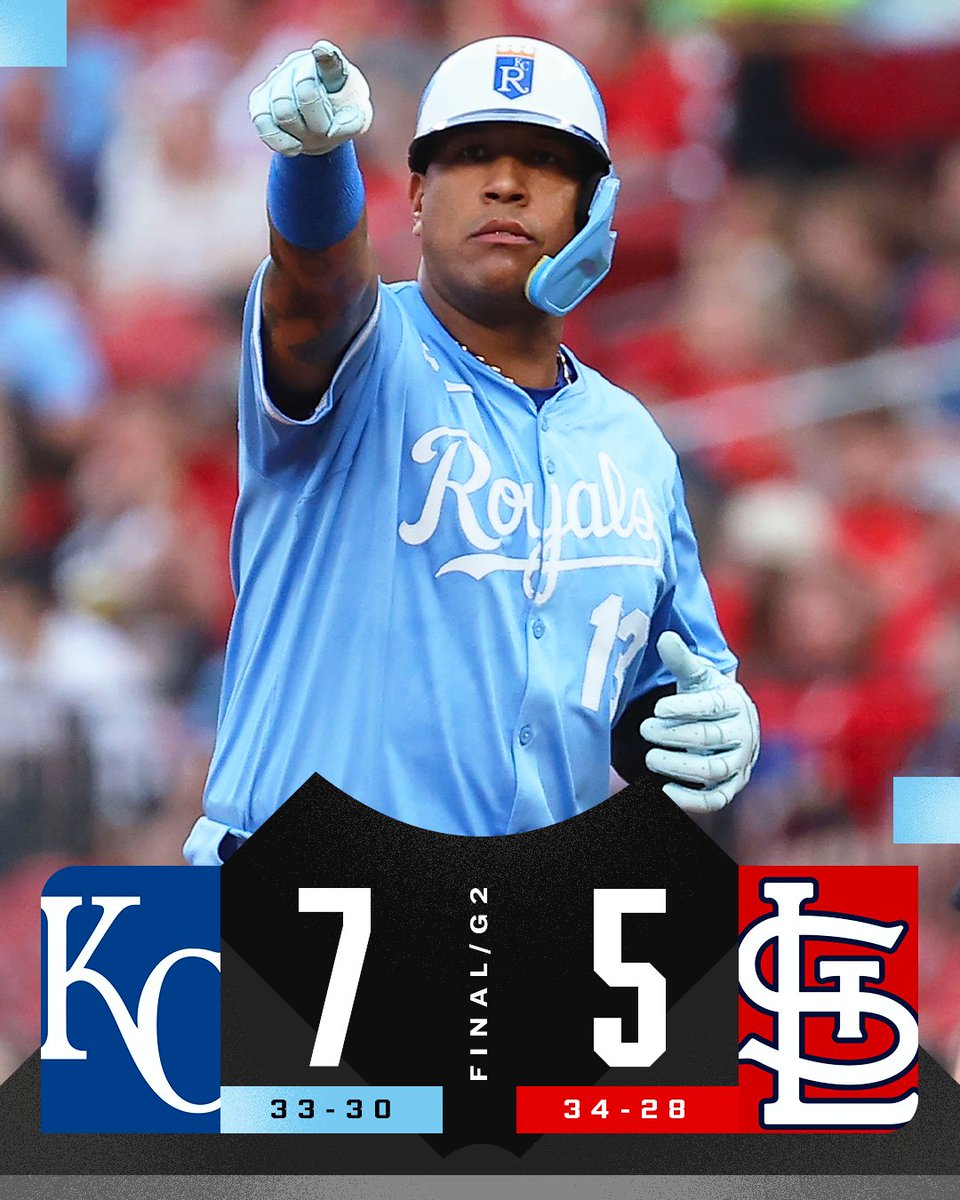 MLB (@mlb) on Twitter photo The <a href="/Royals/">Kansas City Royals</a> take 2 out of 3 in St. Louis as they split the doubleheader. The <a href="/Royals/">Kansas City Royals</a> take 2 out of 3 in St. Louis as they split the doubleheader.