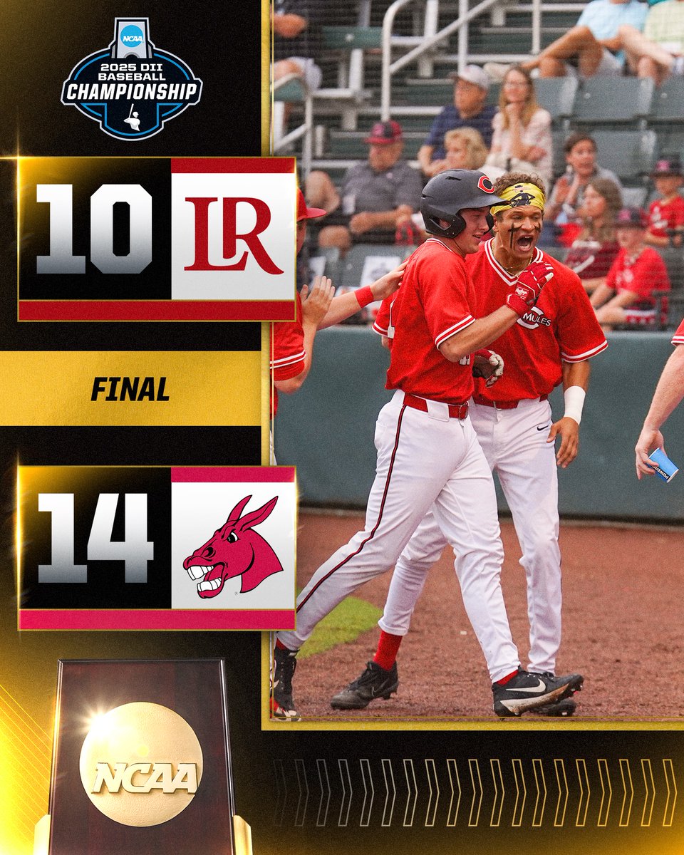 NCAA Division II (@ncaadii) on Twitter photo MULES ARE ROLLING INTO THE CHAMPIONSHIP SERIES 🫏‼️
<a href="/Mules_Baseball/">Roll Stable</a> secure their spot in the #D2BSB Championship Series with a 14-10 win tonight!
#MakeItYours MULES ARE ROLLING INTO THE CHAMPIONSHIP SERIES 🫏‼️
<a href="/Mules_Baseball/">Roll Stable</a> secure their spot in the #D2BSB Championship Series with a 14-10 win tonight!
#MakeItYours