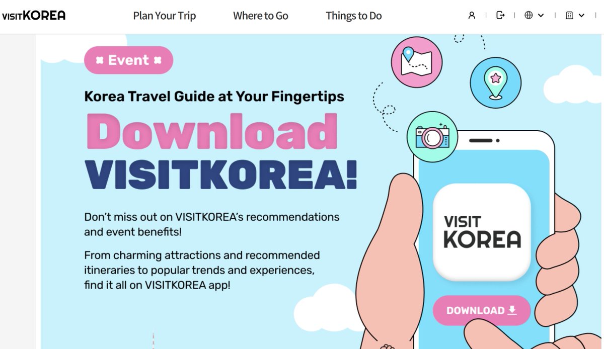 koreaspectrum's tweet photo. Discover Korea at your fingertips! 🗺️✨
Download the VISITKOREA app now for travel tips, hidden gems, events &amp; more.
Plan smart, travel better! 📲🇰🇷 
VISITKOREA Event : VISITKOREA https://t.co/Zrv9y0RC7S https://t.co/pjDLa22hkm