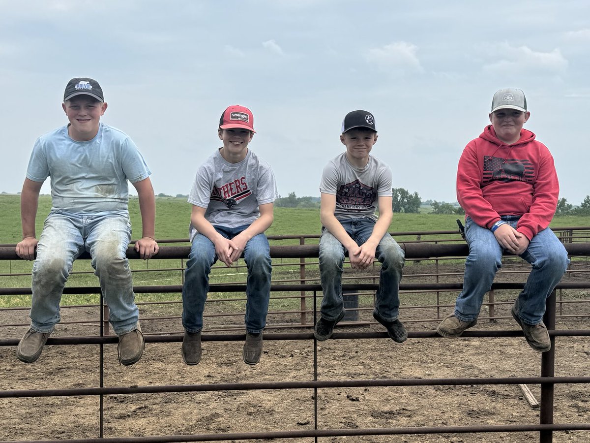 Part of my cow punchin crew for today. They earned their lunch. #grasstime