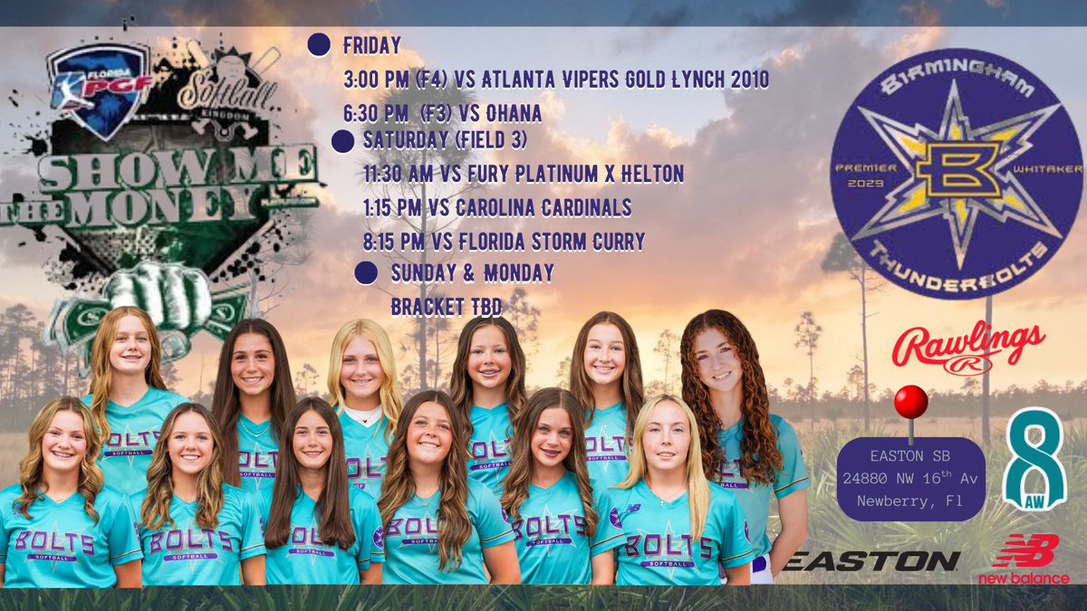 Andi Zannis (@andizannis2029) on Twitter photo Schedule drop for Show Me the Money in Newberry. So excited to kick off the summer season tomorrow! Come watch us play! <a href="/Bolts_2029/">Birmingham Thunderbolts Whitaker 2029/2011</a> #boltsboom #BhmBoltsMade Schedule drop for Show Me the Money in Newberry. So excited to kick off the summer season tomorrow! Come watch us play! <a href="/Bolts_2029/">Birmingham Thunderbolts Whitaker 2029/2011</a> #boltsboom #BhmBoltsMade