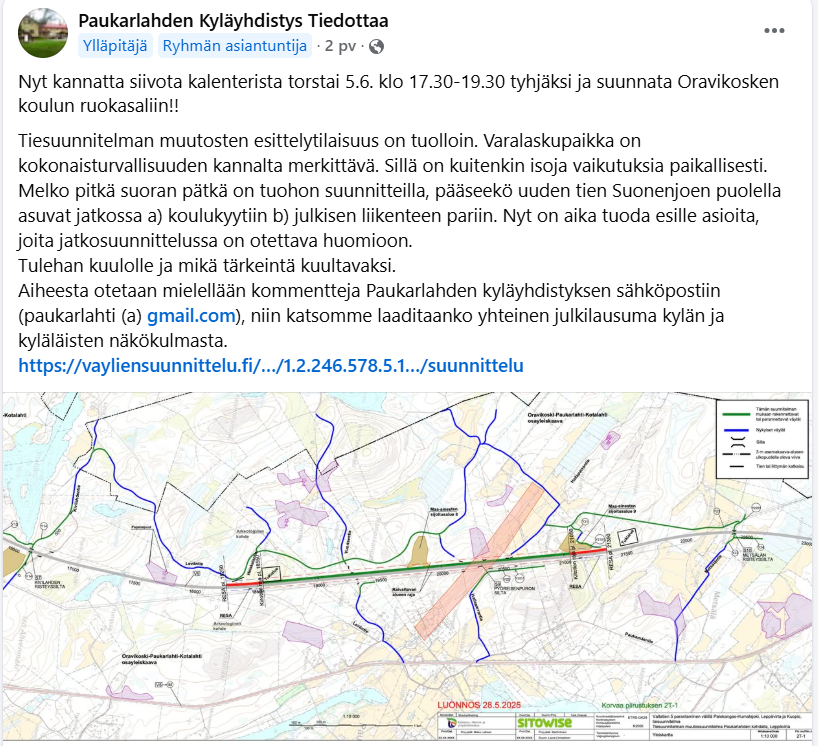 HublinPatrick's tweet photo. Eilisiltana Oravikosken koululla hyvä esittely- ja keskustelutilaisuus #valtatie5 #viitostie #vt5 Paukarlahden kohdan muutossuunnitelmasta. @POSELYkeskus ja @KarjalanLsto esitykset varalaskupaikan tarpeesta, toiminnasta ja suunnitelmista. Yksityistiejärjestelyt esillä eniten. https://t.co/aKsAWyXP11