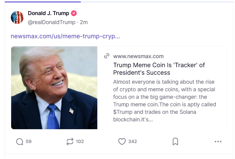 CatEarthSociety's tweet photo. Well, was hoping the spat would keep going but looks like for now Trump is back to grifting and not adding fuel to the fire. Damn. https://t.co/T6R3STf5Ge