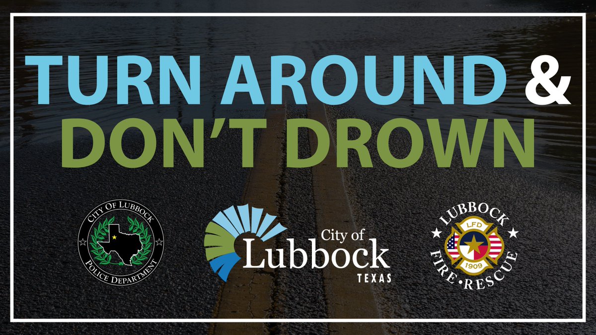 cityoflubbock's tweet photo. Drivers are encouraged to avoid the area of West Loop 289 & 19th Street. There’s an increased amount of traffic, as drivers are attempting to look at potential damage and are driving through high water or causing increased traffic congestion. This increased traffic is causing delays for first responders. If possible, please remain off roadways and Turn Around & Don’t Drown!