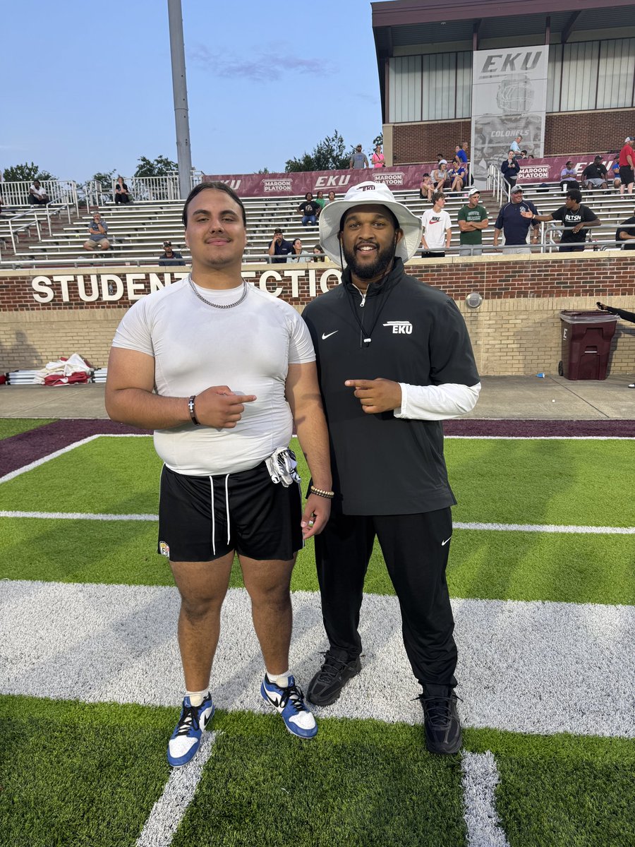 DevenLeclercq's tweet image. Had an amazing camp today @EKUFootball Many great conversations, 1st pick in the top 5 dline group, and had some great coaching all together. Always a great time in Richmond!!! @dltough_8 @Coach__Jake @coacharichman @CoachRav @CoachDerekDay @MikeDDietzel1 @EKUWWells @CoachWatson9…