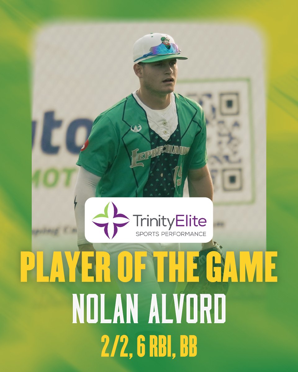Our Trinity Elite Sports Performance Player of the Game from tonight's 9-7 win is <a href="/NolanAlvord03/">Nolan Alvord</a>!!!

Putting <a href="/NWLbaseball/">Northwoods League Baseball</a> on notice 👀

🔥🍀