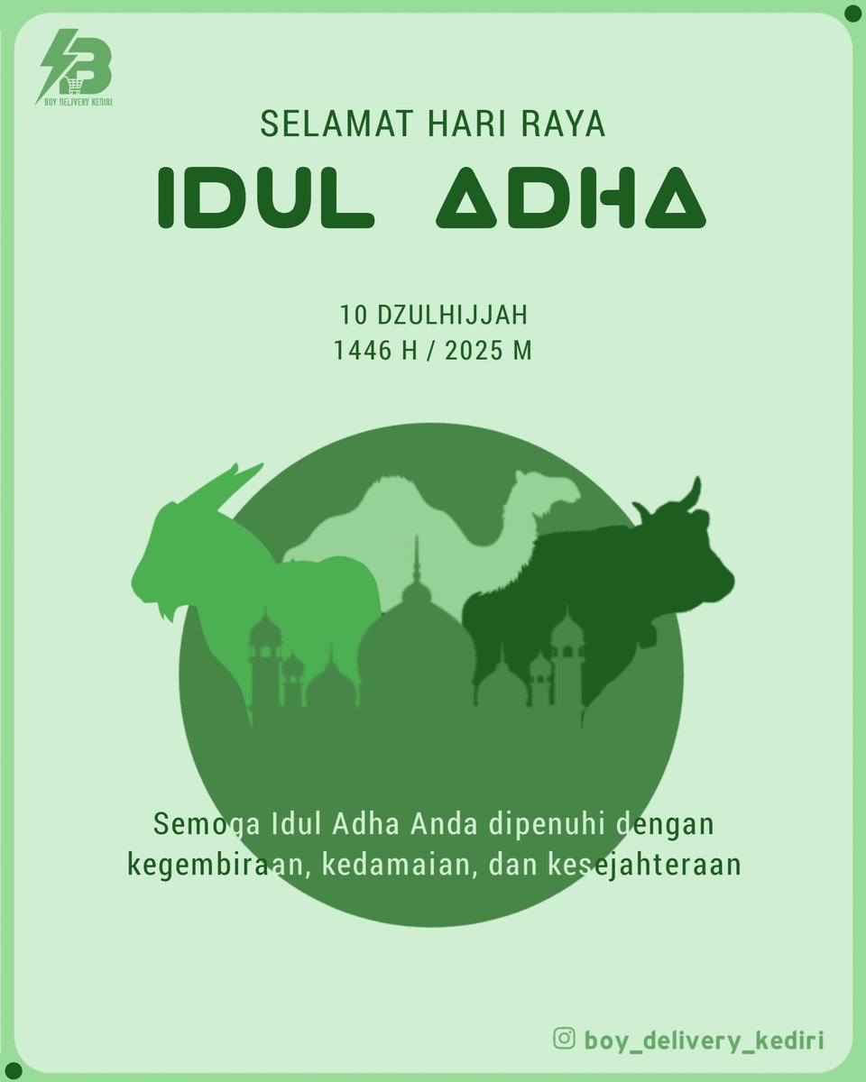 kopickoooo____'s tweet photo. Selamat Hari Raya Idul Adha 2025 🐐🐄🐪🌙
Semoga Momen Idul Adha ini Menjadi Titik Balik Untuk Hati yang Lebih Ikhlas dan Jiwa yang Lebih Taat.

#boydeliverykediri #kurirkediri #deliverykediri #jastipkediri #jastippondokkediri #kediri #iduladha2025 https://t.co/JB1jelsSKF
