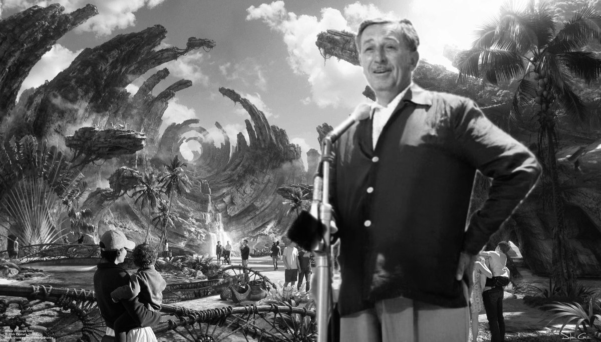 Walt Disney attends the opening of the new Avatar destination coming to Disney California Adventure park (1955)