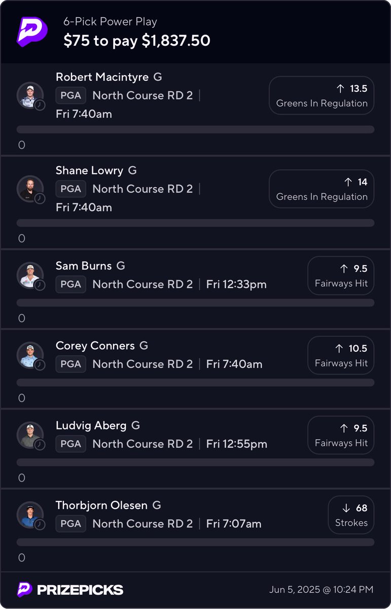 Saucy 6 man ⛳️, like and retweet, make sure you flex! #Same24Squad #TeeOffWitJugg  

prizepicks.onelink.me/gCQS/shareEntr…