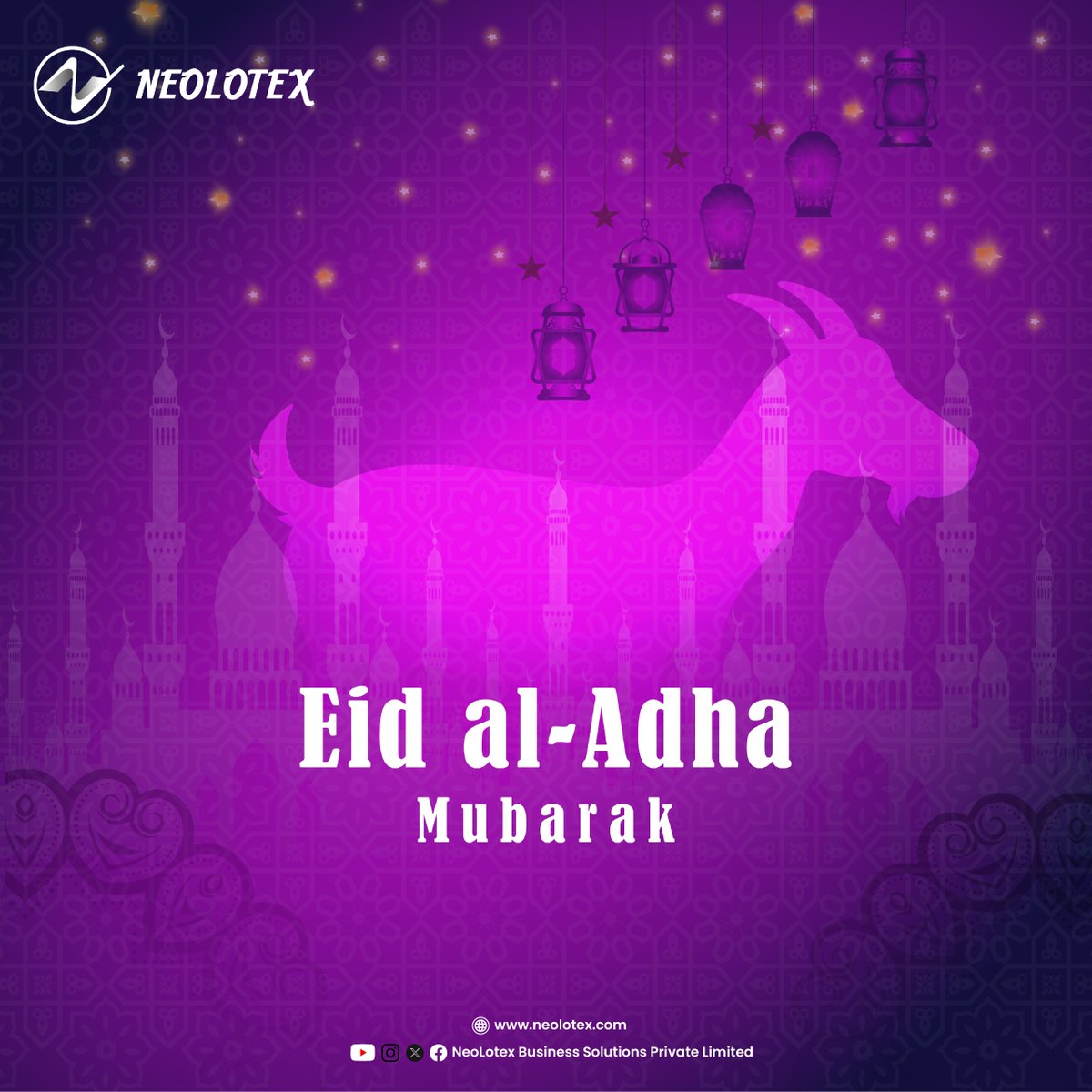 neolotex's tweet photo. 🕋✨ Eid al-Adha Mubarak from NeoLotex! 🌙🐑🕌

On this blessed occasion, may your homes be filled with peace 🕊, your hearts with gratitude 💖, and your lives with joy 😇.

🎉 Wishing you and your family a beautiful Eid! 🌸🌟

#EidAlAdha  #FestivalOfFaith  #EidMubarak https://t.co/8MHEelDjBC