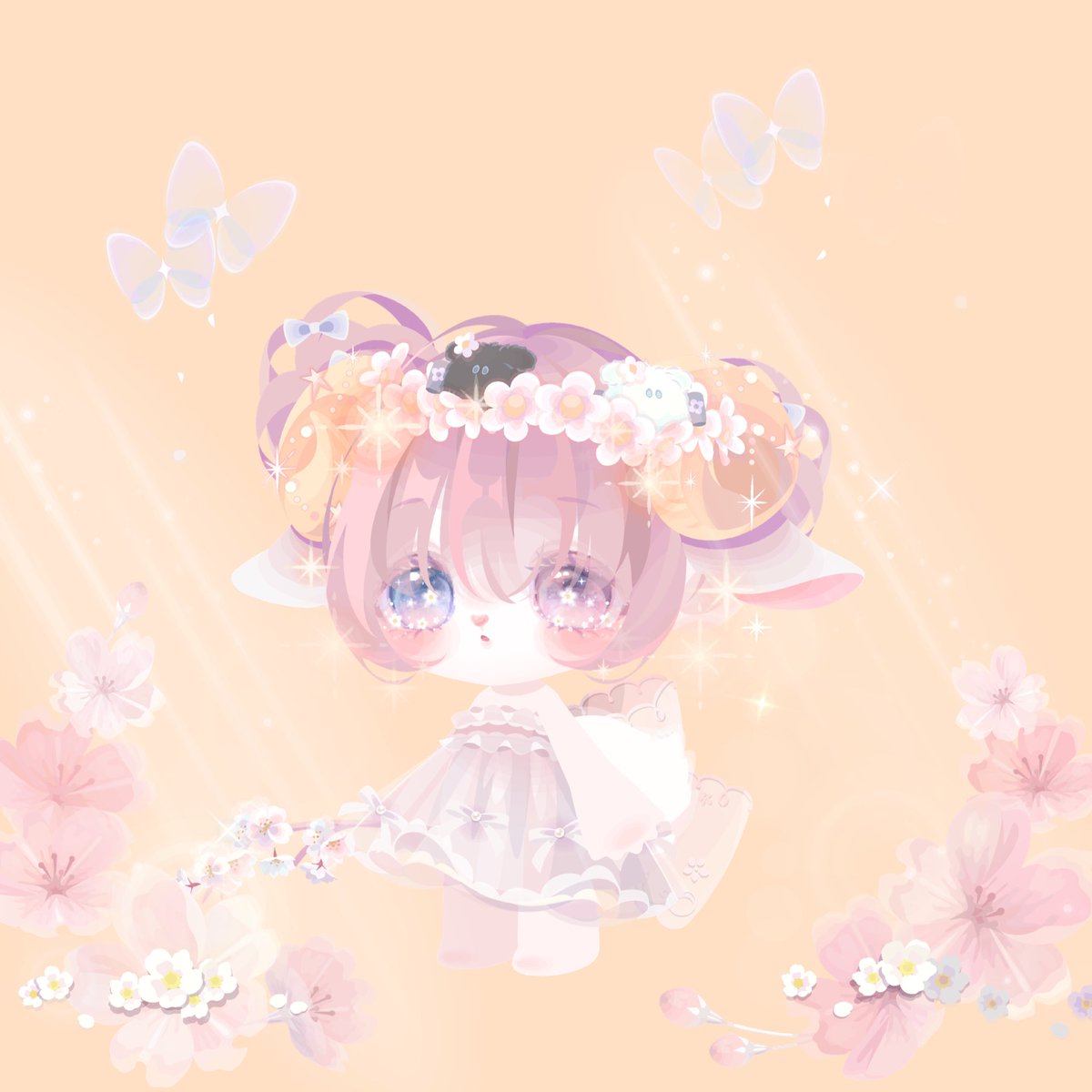 クロックモモッケの花冠で✨

#ポケコロ　#コアブランド　#mmou
#パレラボ