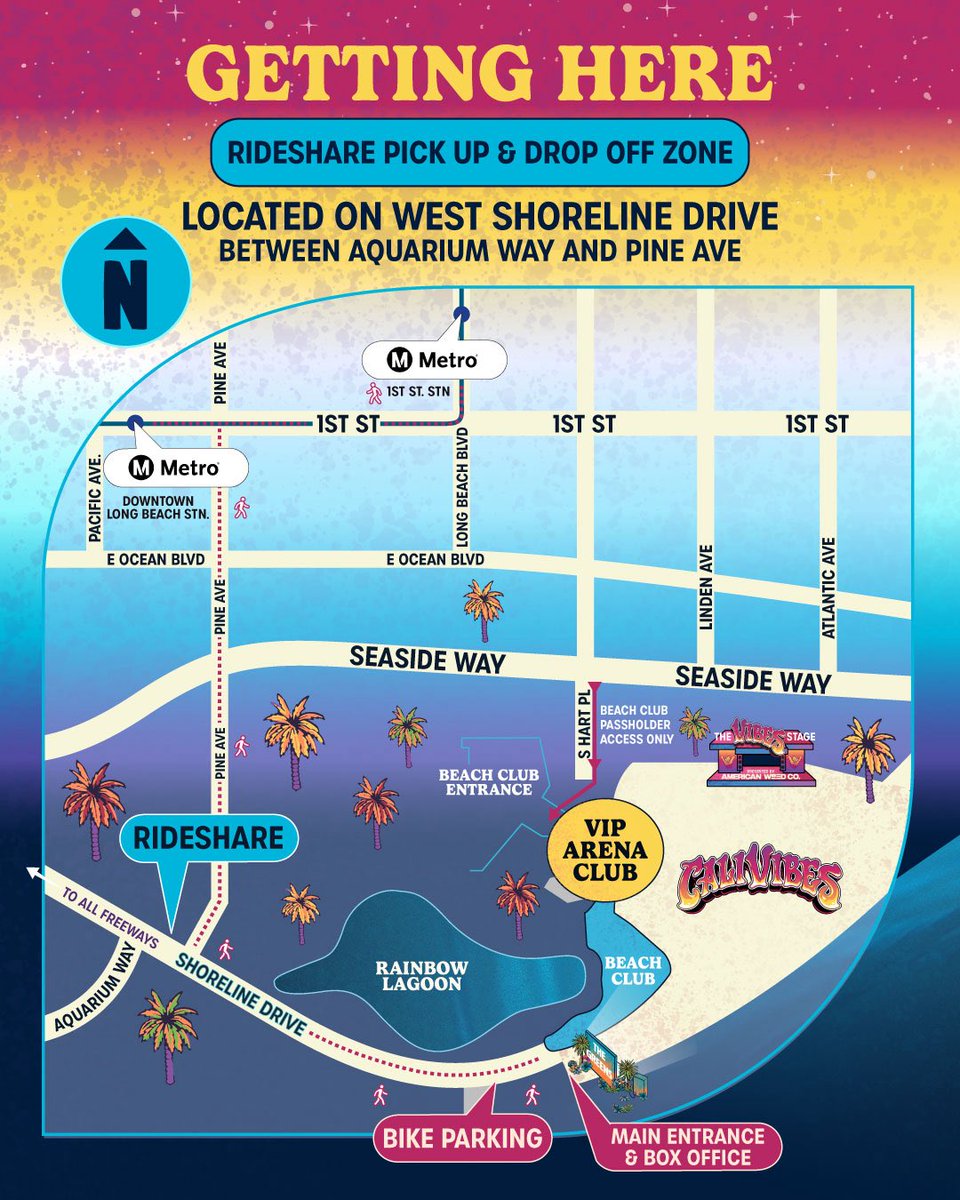 calivibesfest's tweet photo. Check out our official map of the Cali Vibes grounds to locate your crews HQ, sponsor chill zones, food and more!

Swipe to take a minute to find your best route to the show from ride share to parking and LA Metro. See you this weekend June 7-8th in the LBC at Marina Green Park! https://t.co/wfXpia1zIx