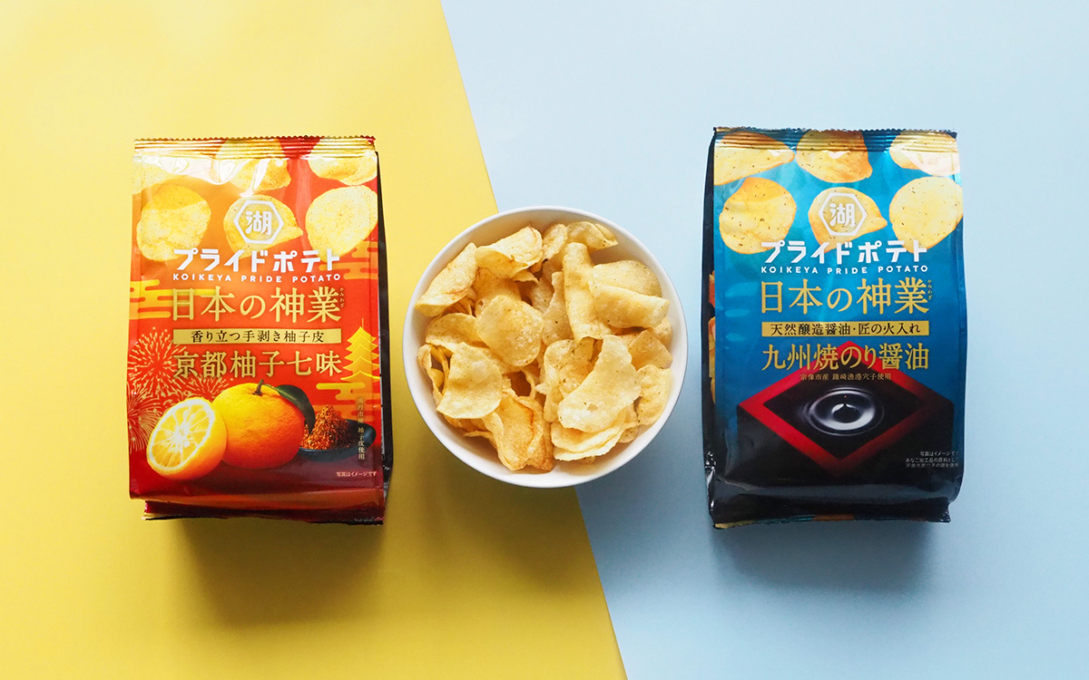 ＼✨新発売✨／
湖池屋プライドポテト
日本の神業

🟠ゆずの爽やかな香りと上品な辛味
「京都柚子七味」

🔵程よい甘さと芳醇な風味
「九州焼のり醤油」

本日から全国のコンビニで先行発売🏪
16日(月)からは、スーパーなどでも発売予定です〜！