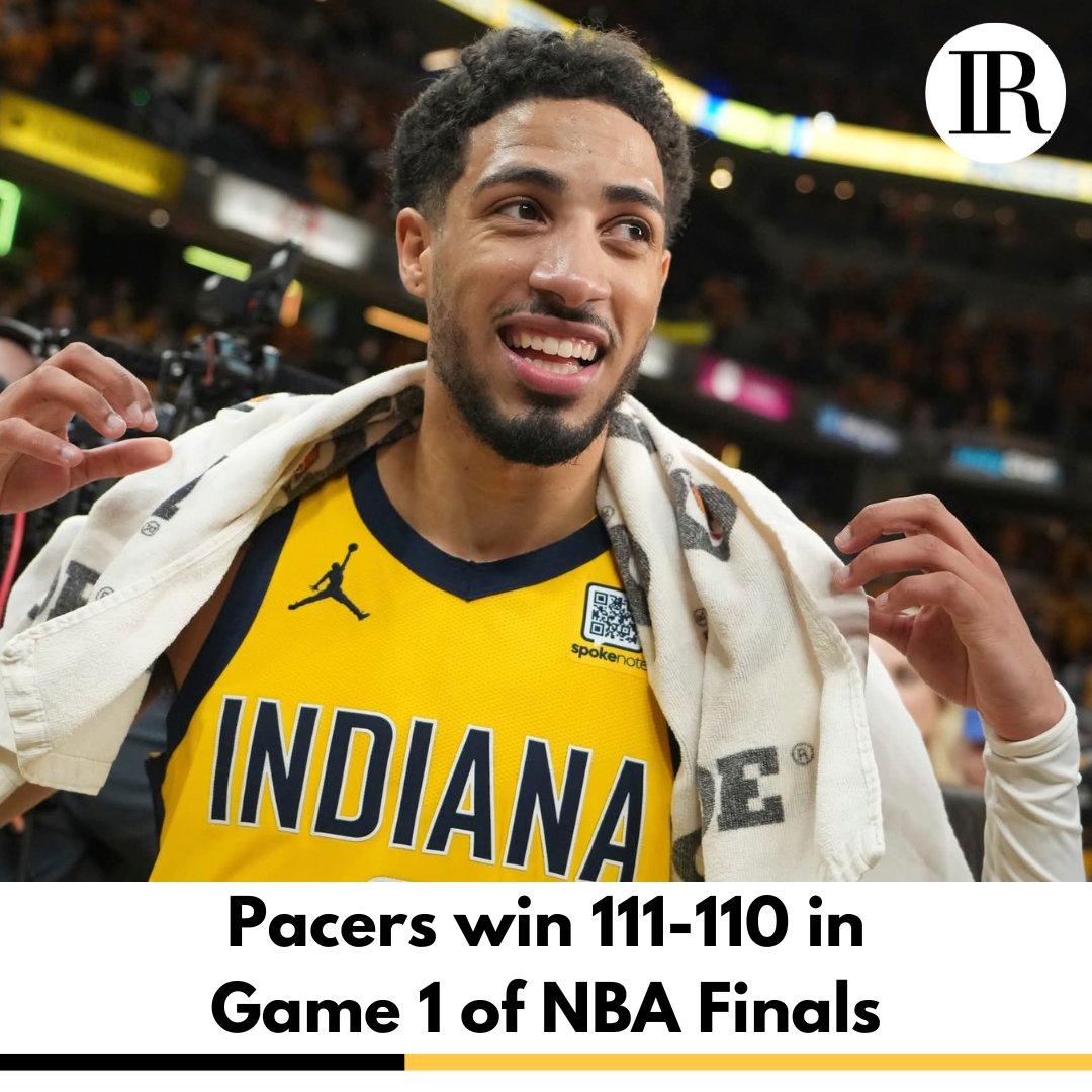 The Pacers overcome a 15-point deficit to win Game 1 of the NBA Finals 111-110. Click for more. (Photo/AP) 

#news #nba #pacers #thunder #2025NBAFinals #IndyRecorder #Indiana #sports   bit.ly/4kOdaNf