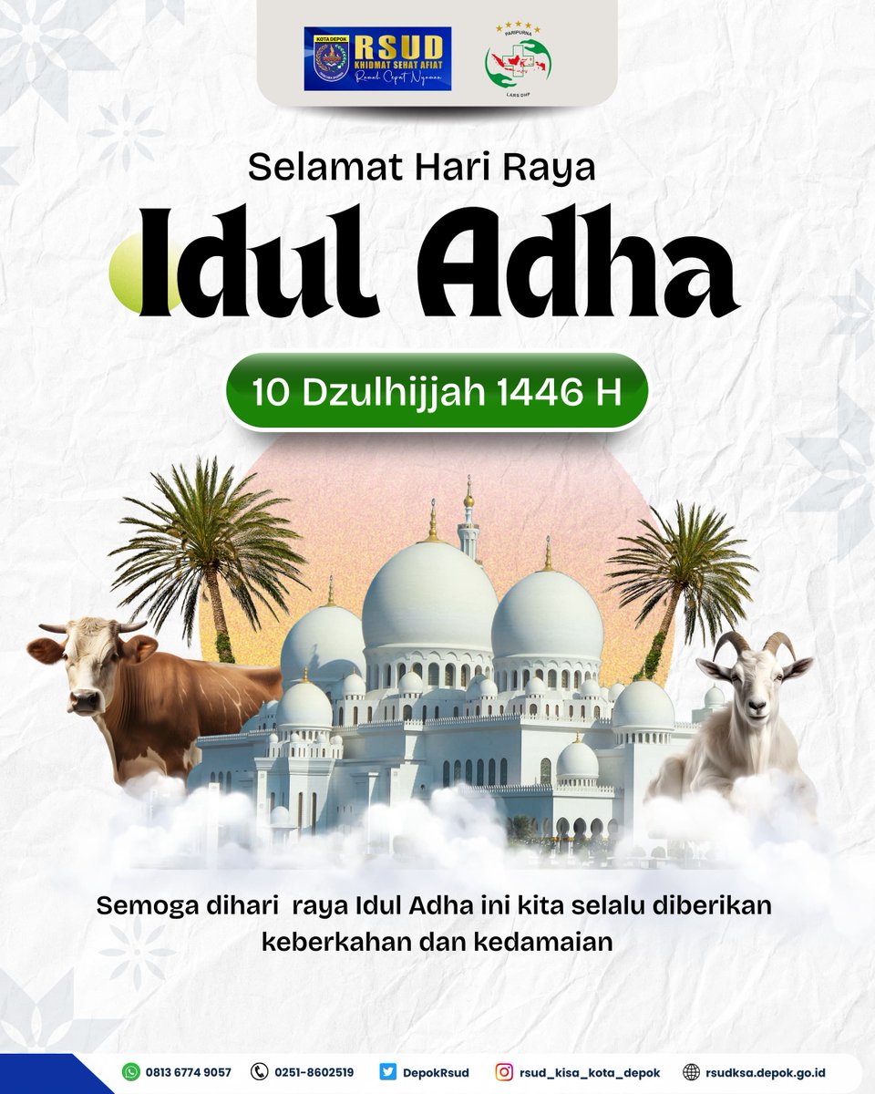 Selamat Hari Raya Idul Adha 1446H
Semoga dihari raya Idul Adha ini kita selalu diberikan keberkahan dan kedamaian🤲

#iduladha1446H
#pkrs
#rsudkisa