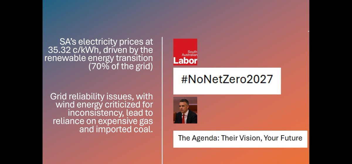 MarkNeugebaue13's tweet image. Pity, Alex is wasted on the Liberal Party

They'll be no contest against Labor.

I guess every day, South Australians will need to call out #NetZeroScam