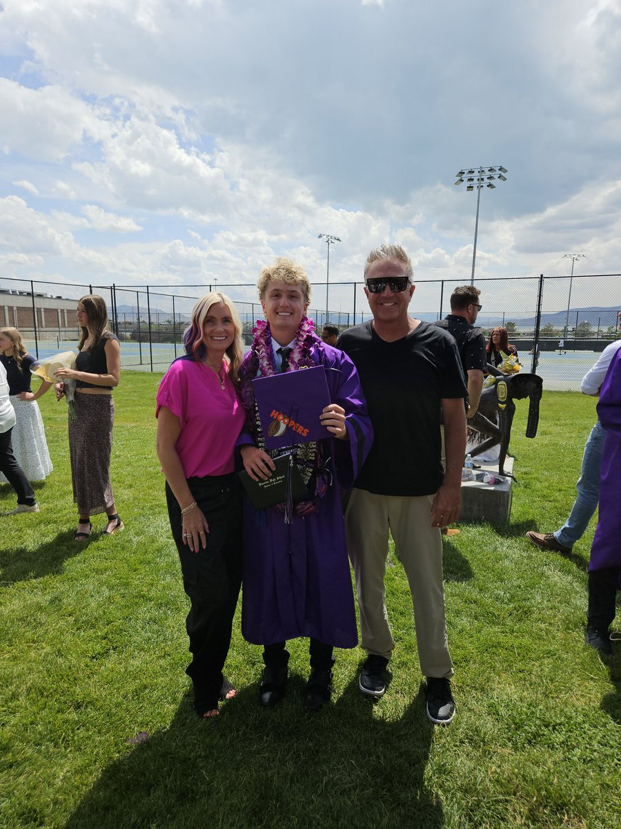 CoreyBruse's tweet photo. Well the kid did it! 🎓 Congrats @bruse_talyn . Thanks for letting us be a part of your Highschool experience. #RivertonHighschool #RHSBaseball #PortoPortugalMission https://t.co/Im6PKAbl8b