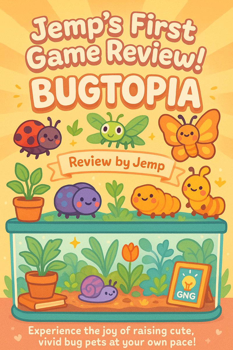 Good_NewsGaming's tweet image. 🎉 @Gjempta_1 First GNG Game Review Thread! 🐛🌿
Let’s dive into why @Bugtopia_ is the cozy idle game you didn’t know you needed. A comfy bug-raising sim with charm, patience, and strategy. 🐞🦋🪲
👇 THREAD 👇