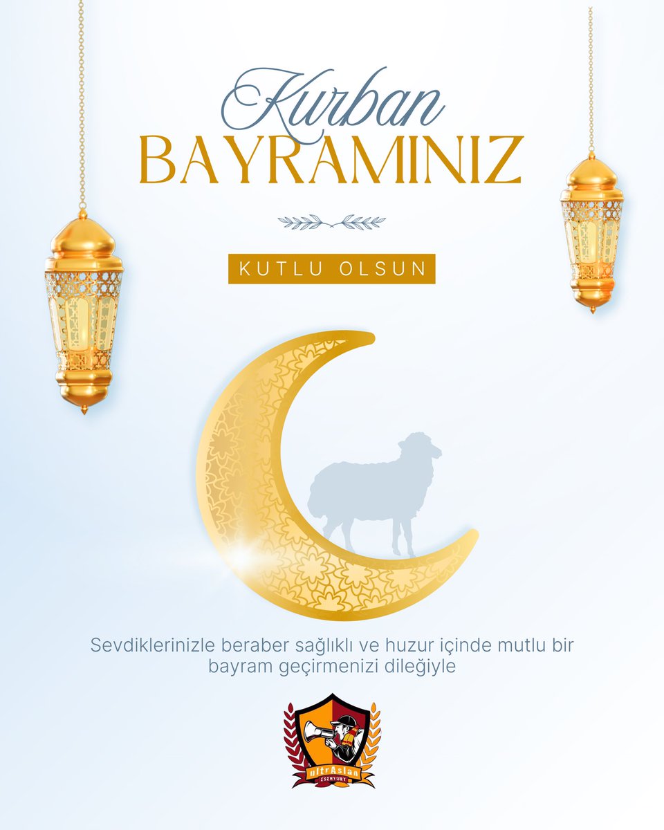 Tüm İslam Alemi'nin Mübarek Kurban Bayramı'nı tebrik eder, insanlık için hayırlara vesile olmasını temenni ederiz. 

#ultrAslan #ultrAslanEsenyurt