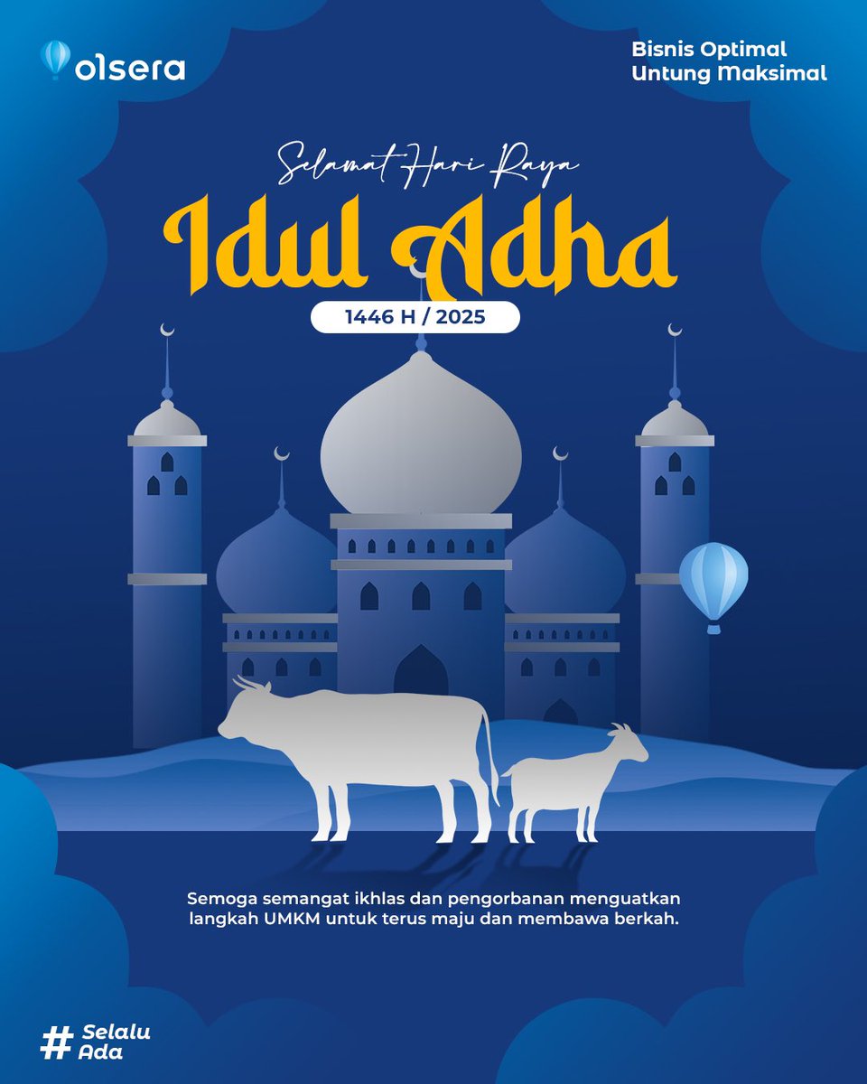 🕌Selamat Hari Raya Idul Adha 1446 H🐑

Semoga kita bisa belajar dari pengorbanan Nabi Ibrahim AS, dan menjadikannya cermin dalam hidup sehari-hari. Mari tumbuhkan ketulusan dan keikhlasan dalam memberi dan berbagi. 

#IdulAdha