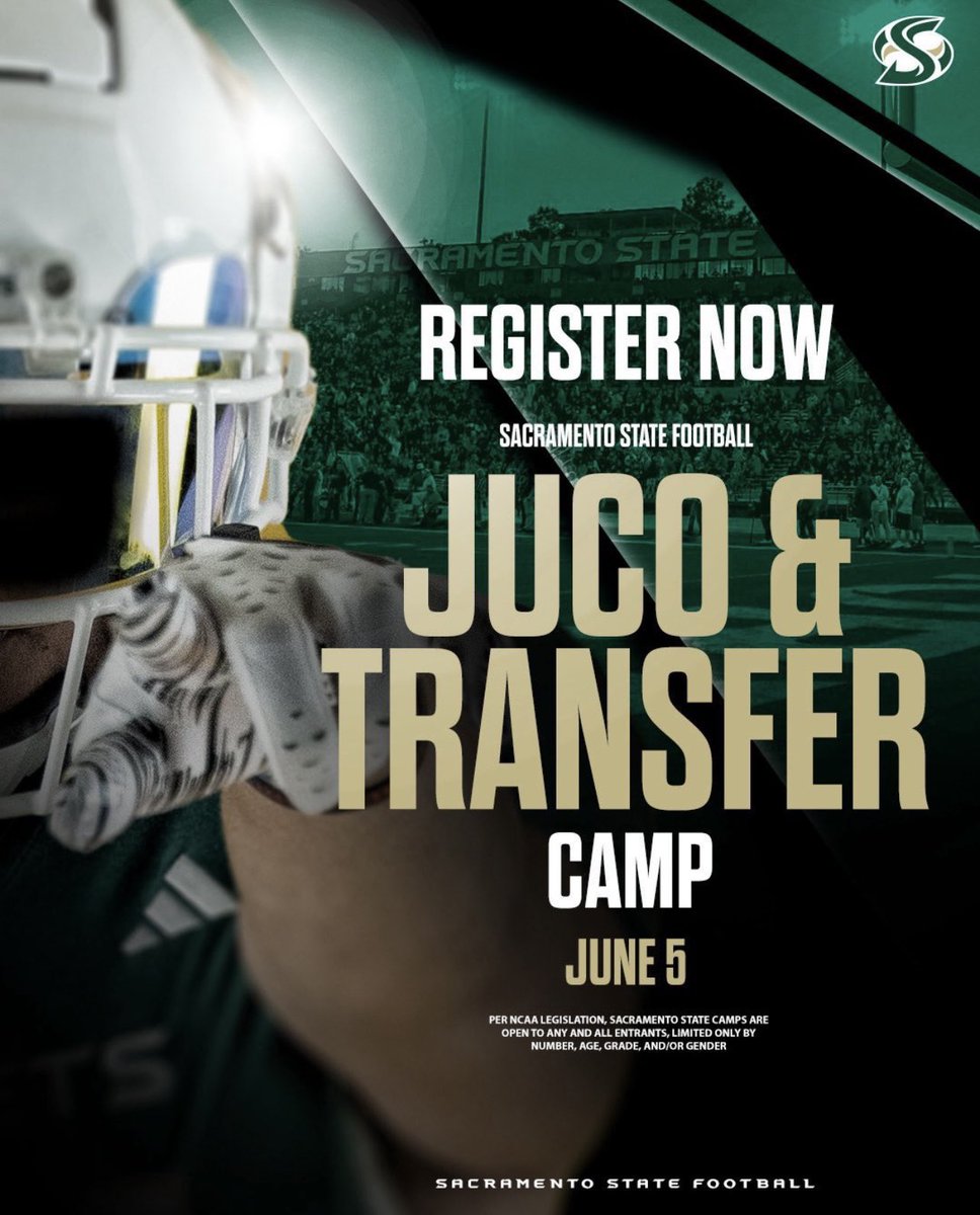 I had a great camp today at Sac State.
Ran a 4.75 40 and a 4.5 5-10-5.
Thank you to the coaching staff for putting on such a great event. #StingersUp