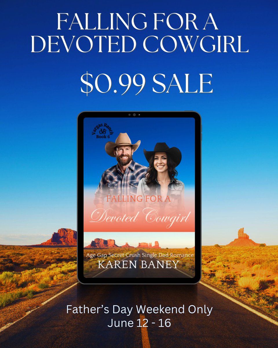 karen_baney's tweet photo. 📅 Limited-Time Sale! 📅
Falling for a Devoted Cowgirl—where faith, family, and love collide—is just $0.99 from June 12–16!
Perfect for Father’s Day weekend.
Don’t miss this emotional cowboy romance! 🤠💙
👉 https://t.co/rJc4gMSG78
#booklover #kindle #kobo #nook #playbooks https://t.co/01toixpIjw