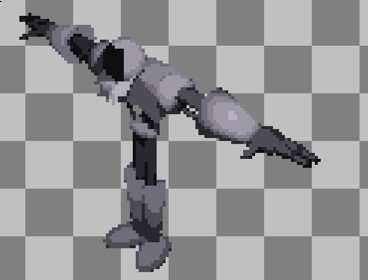 RoBEEFnik's tweet photo. redid the old robot model and did another test render and cleanup #pixelart #3dmodeling #prerendered #originalcharacterart https://t.co/o9IkjwAriB