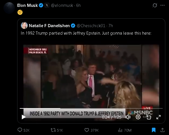 Elon Musk ile Trump fena birbirine girdi. Elon Musk Trump'ın eski dosyalarını açmaya başladı. Güzel şeyler de oluyor.