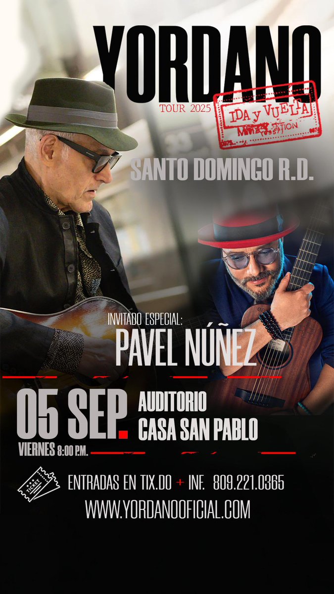 YordanoOficial's tweet image. En República Dominicana 05 de Septiembre #idayvueltatourRD Preventa en tix.do