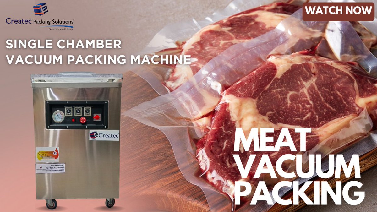 CreatecPacking's tweet photo. Perfect for butcheries, meat exporters &amp; food processors

📺 Watch now on our YouTube channel!
🔗https://t.co/b5Ie4cFqVI
📞 +91 97515 02447 | +91 99942 07197
🌐 https://t.co/diugPleL5u

#VacuumPackingMachine
#MeatPackingMachine
#CreatecPackingSolutions
#VacuumSealerIndia
#Food https://t.co/Tcmrm9jYs0