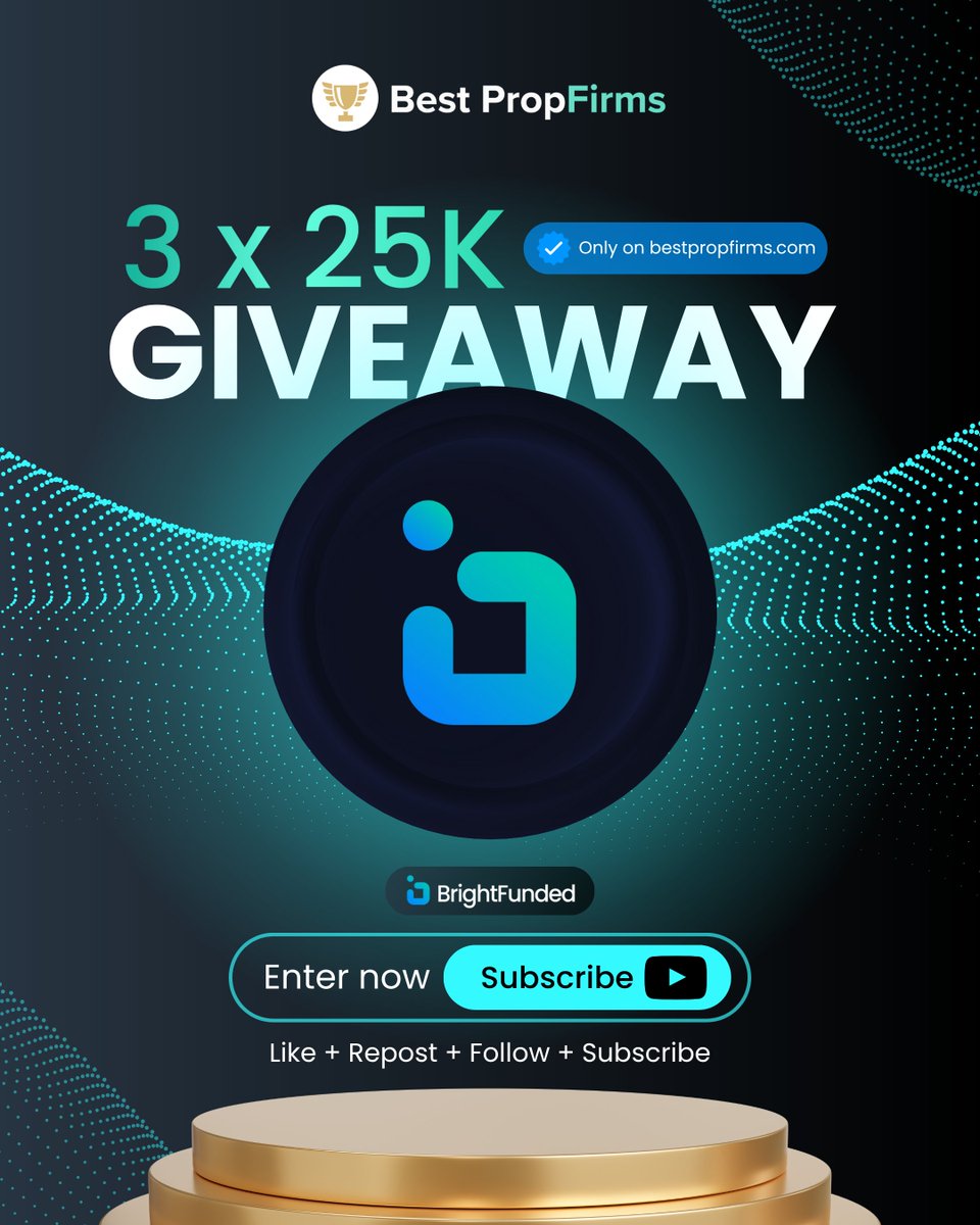 PropFirms (@prop_firms) on Twitter photo Free 75K Prop Firm Account Giveaway with <a href="/BrightFunded/">BrightFunded</a> 💡
3 x 25K Challenge Accounts 🎁
To Enter:
1️⃣Subscribe to our Youtube Channel: youtube.com/@propfirms
2️⃣Follow <a href="/Prop_Firms/">Best PropFirms</a> and <a href="/BrightFunded/">BrightFunded</a>
3️⃣Like and Retweet
4️⃣Comment 'DONE'
📅 Ends: 12th of June at 8am (ET)
🏆 Free 75K Prop Firm Account Giveaway with <a href="/BrightFunded/">BrightFunded</a> 💡
3 x 25K Challenge Accounts 🎁
To Enter:
1️⃣Subscribe to our Youtube Channel: youtube.com/@propfirms
2️⃣Follow <a href="/Prop_Firms/">Best PropFirms</a> and <a href="/BrightFunded/">BrightFunded</a>
3️⃣Like and Retweet
4️⃣Comment 'DONE'
📅 Ends: 12th of June at 8am (ET)
🏆