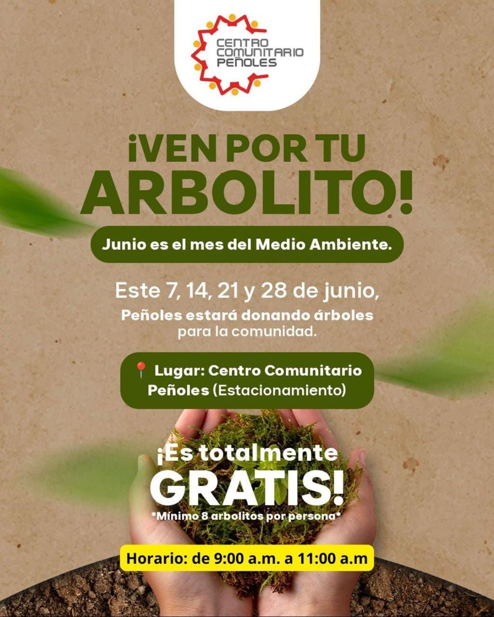 Atención Torreón, Coahuila.
Donación de árboles por parte de PEÑOLES.
Especies que se donaran:
Palma washingtonia.
Mezquite chileno.
Mezquite texano.
Acacias.
Lágrimas de San Pedro.
Mimbre.
Pirul Chino.