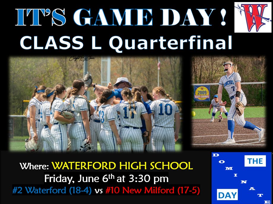 WTFDLANCERSOFTBALL (@wtfdlancersoft1) on Twitter photo It's GAME DAY!
The #2 LANCERS host #10 NEW MILFORD at 3:30 pm!
** All state Quarterfinal games will be charging for ADMISSION!
LET'S GO!
#KeepItRolling
#NotDoneYet
#DominateTheDay
<a href="/lancer_sports1/">Waterford Athletics</a>
<a href="/GoECCAthletics/">ECC Athletics</a>
<a href="/GameTimeCT/">GametimeCT</a> It's GAME DAY!
The #2 LANCERS host #10 NEW MILFORD at 3:30 pm!
** All state Quarterfinal games will be charging for ADMISSION!
LET'S GO!
#KeepItRolling
#NotDoneYet
#DominateTheDay
<a href="/lancer_sports1/">Waterford Athletics</a>
<a href="/GoECCAthletics/">ECC Athletics</a>
<a href="/GameTimeCT/">GametimeCT</a>