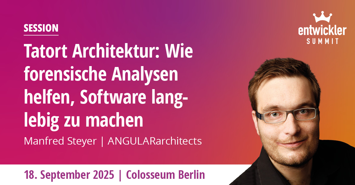 entwickler.de (@entwickler) on Twitter photo 🕵️♂️ Tatort Architektur: Mit Summit-Partner <a href="/ManfredSteyer/">Manfred Steyer</a> auf Spurensuche!
🔍 Decke versteckte Probleme auf – mit echten Metriken statt Bauchgefühl.
🏗️ Langlebige Software braucht Analyse, nicht Zufall.
💣 Rette die Struktur, bevor sie kracht! #entwicklerSummit2025 🕵️♂️ Tatort Architektur: Mit Summit-Partner <a href="/ManfredSteyer/">Manfred Steyer</a> auf Spurensuche!
🔍 Decke versteckte Probleme auf – mit echten Metriken statt Bauchgefühl.
🏗️ Langlebige Software braucht Analyse, nicht Zufall.
💣 Rette die Struktur, bevor sie kracht! #entwicklerSummit2025