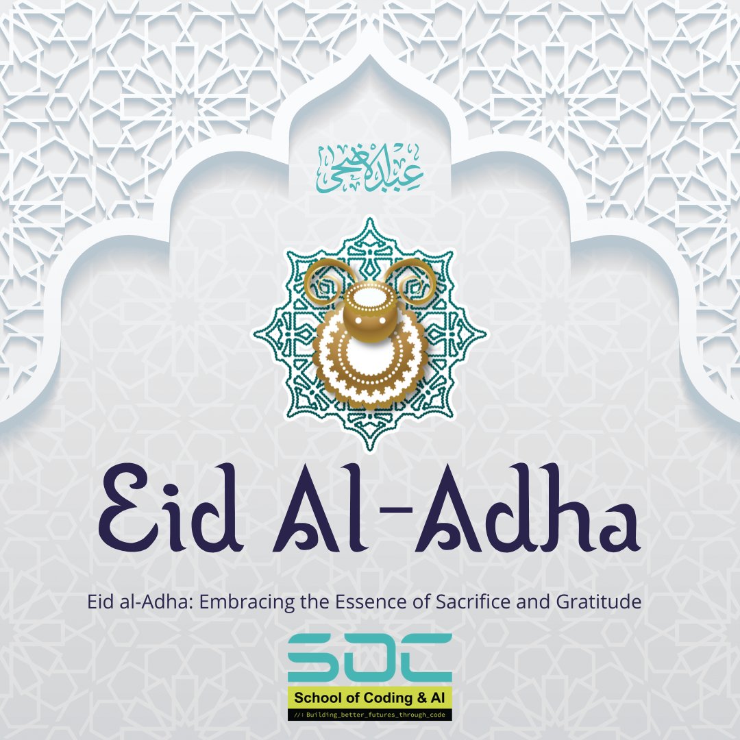 schoolofcoding's tweet image. Eid Mubarak from School of Coding &amp;amp; AI! 🌙

May this Eid bring peace, joy, and prosperity to you and your loved ones. Let it be a time of reflection, unity, and gratitude as we continue to grow and succeed together.

Eid Mubarak!

#EidMubarak  #Eid2025