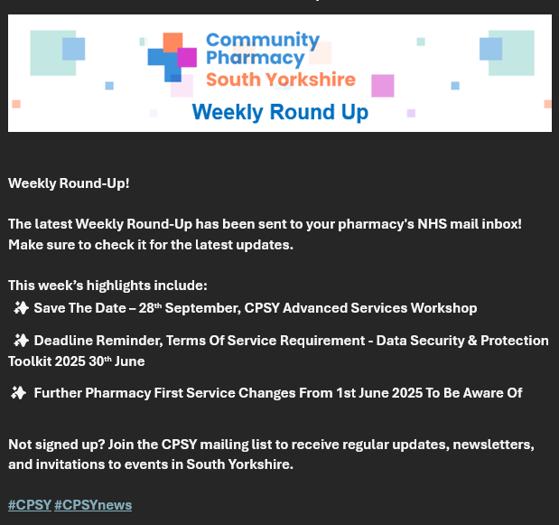 Community Pharmacy South Yorkshire tweet media
