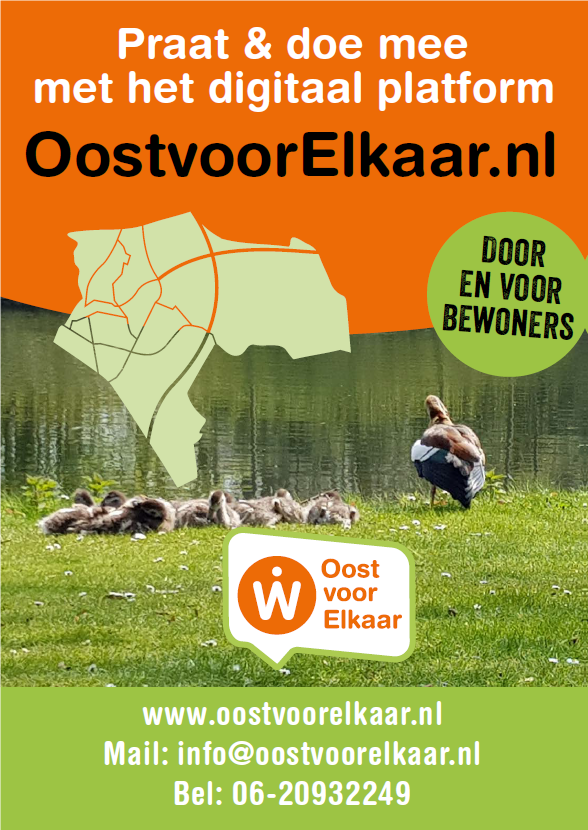 Appeltaartconcert, Liefdesborrel, Wandelclinic ASR, insectenexcursie, Textielatelier, meditatie of mandala tekenen, Jeu de Boules, Cultuurhistorisch Café Utrecht Oost.

Slechts enkele hoogtepunten uit onze nieuwsbrief. 

Link naar de complete nieuwsbrief: oostvoorelkaar.nl/nieuwsbrief/vi…