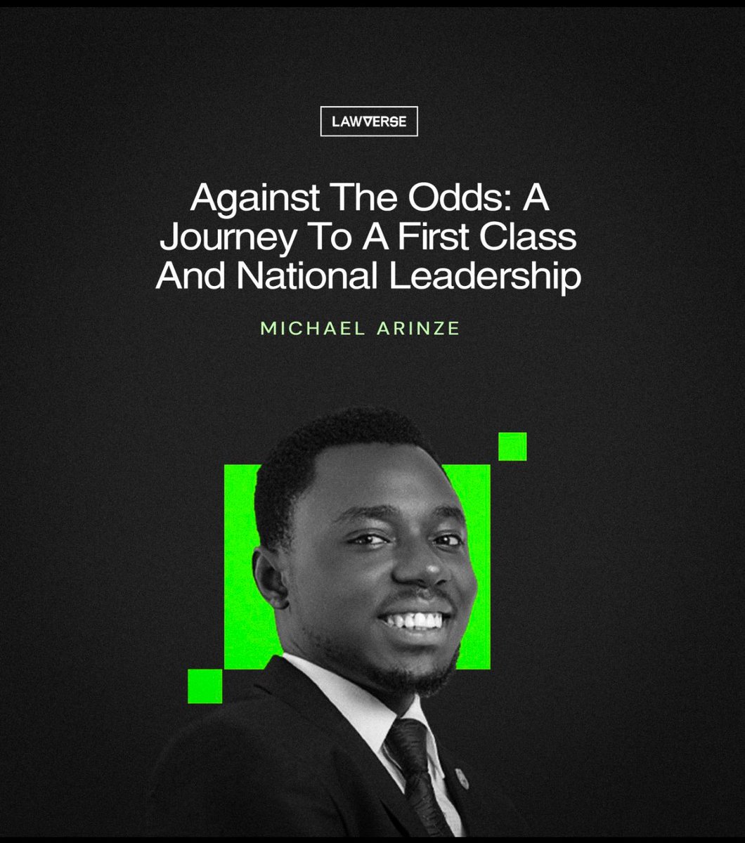 mm_arinze's tweet image. I am deeply honoured to have been featured by @LawverseM in their inspiring post, “Against the Odds: A Journey to a First Class and National Leadership.”
Thank you for spotlighting my journey and for your commitment to celebrating excellence in the legal profession.