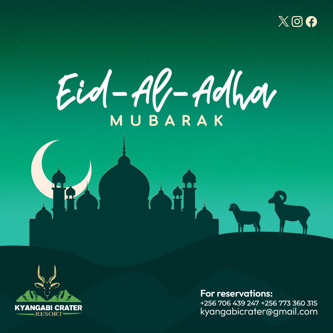 Kyangabi_Resort's tweet image. Eid Mubarak.

#EidAlAdha 
#VisitKyangabi